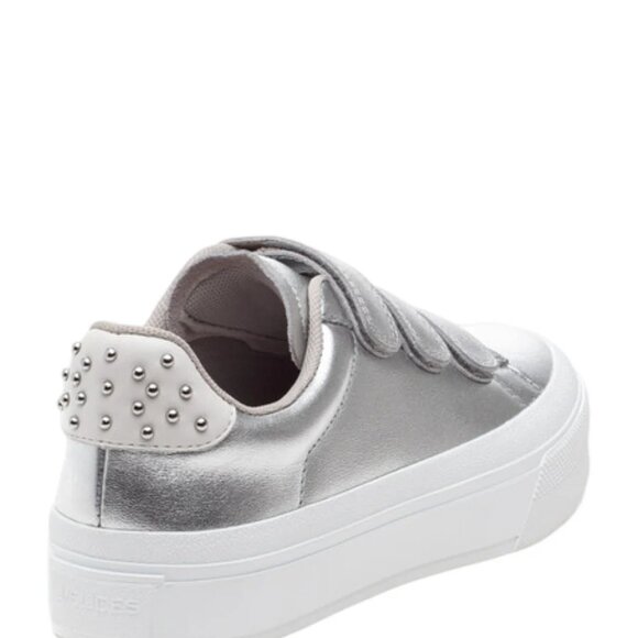 NEW JSLIDES Leather Gennie Sneakers IN silver for women 1225 3t7 - Picture 3 of 5